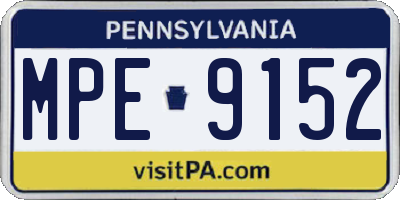 PA license plate MPE9152
