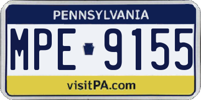 PA license plate MPE9155