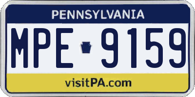PA license plate MPE9159