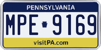 PA license plate MPE9169