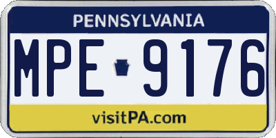 PA license plate MPE9176