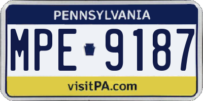 PA license plate MPE9187