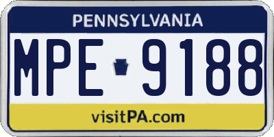 PA license plate MPE9188