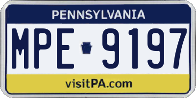PA license plate MPE9197