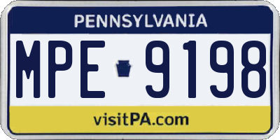 PA license plate MPE9198