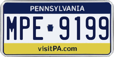 PA license plate MPE9199