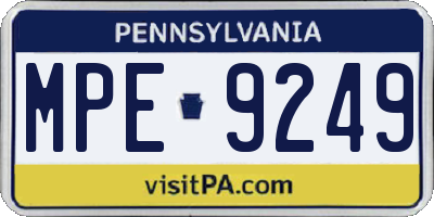 PA license plate MPE9249