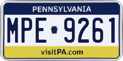 PA license plate MPE9261