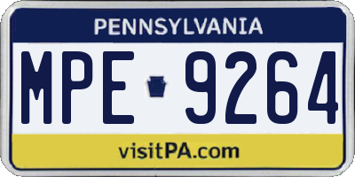 PA license plate MPE9264