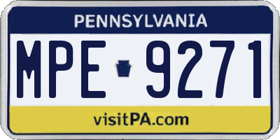 PA license plate MPE9271