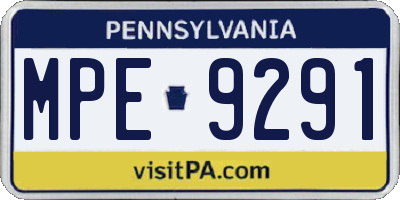 PA license plate MPE9291