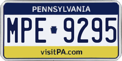 PA license plate MPE9295