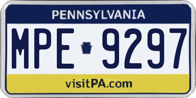 PA license plate MPE9297