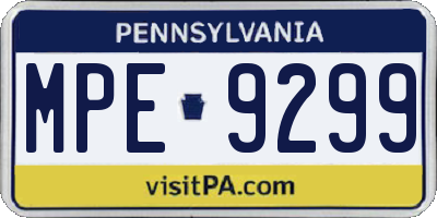PA license plate MPE9299