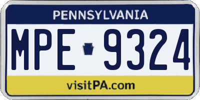PA license plate MPE9324