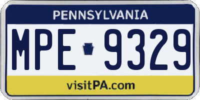 PA license plate MPE9329