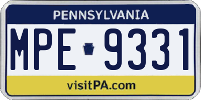 PA license plate MPE9331