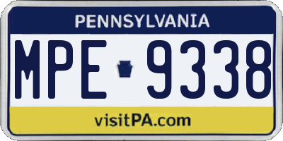 PA license plate MPE9338