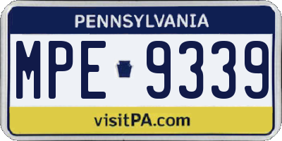 PA license plate MPE9339