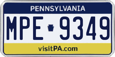 PA license plate MPE9349