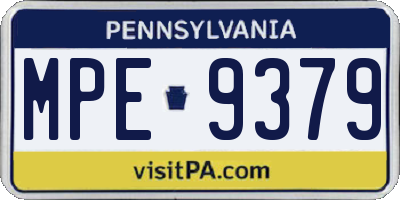 PA license plate MPE9379