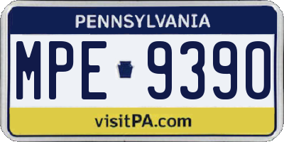 PA license plate MPE9390