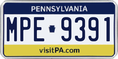 PA license plate MPE9391