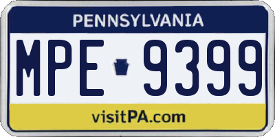 PA license plate MPE9399