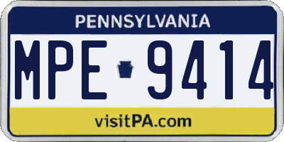 PA license plate MPE9414