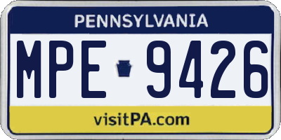 PA license plate MPE9426