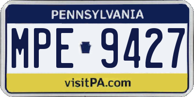 PA license plate MPE9427