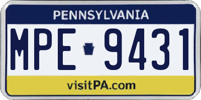 PA license plate MPE9431