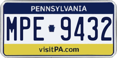 PA license plate MPE9432
