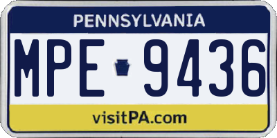 PA license plate MPE9436