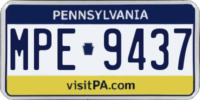 PA license plate MPE9437