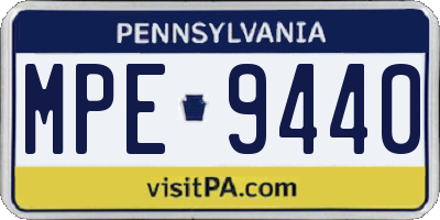 PA license plate MPE9440