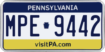 PA license plate MPE9442