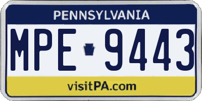 PA license plate MPE9443