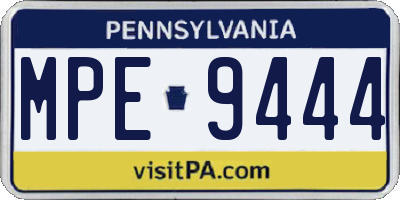 PA license plate MPE9444