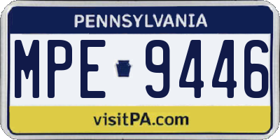 PA license plate MPE9446