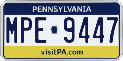 PA license plate MPE9447