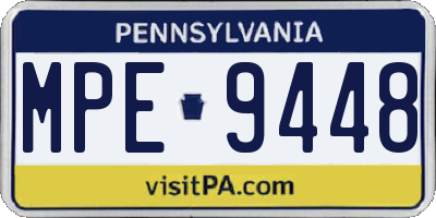 PA license plate MPE9448