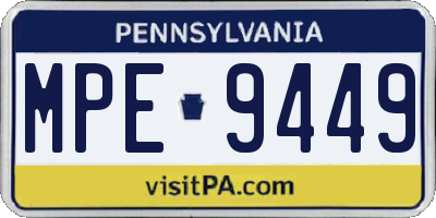 PA license plate MPE9449