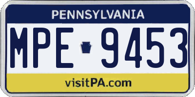 PA license plate MPE9453