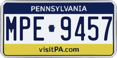 PA license plate MPE9457