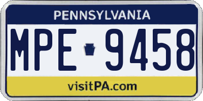 PA license plate MPE9458