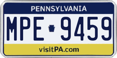 PA license plate MPE9459