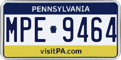 PA license plate MPE9464