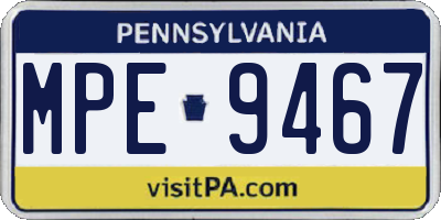 PA license plate MPE9467