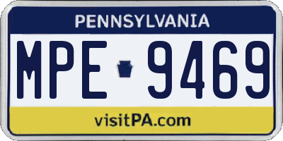 PA license plate MPE9469